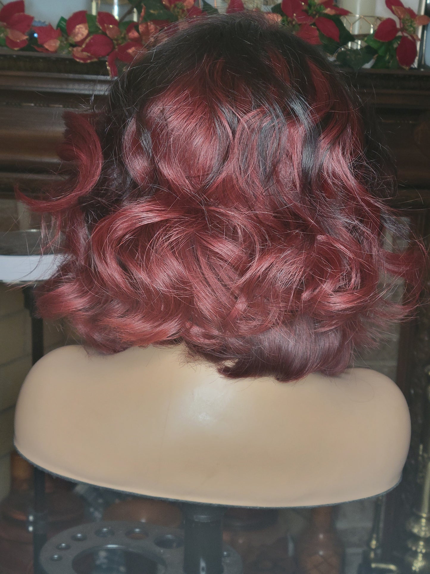 Mechel, 5x5 Closure Wig Straight Ombre Brunette Glueless Human Hair Wig