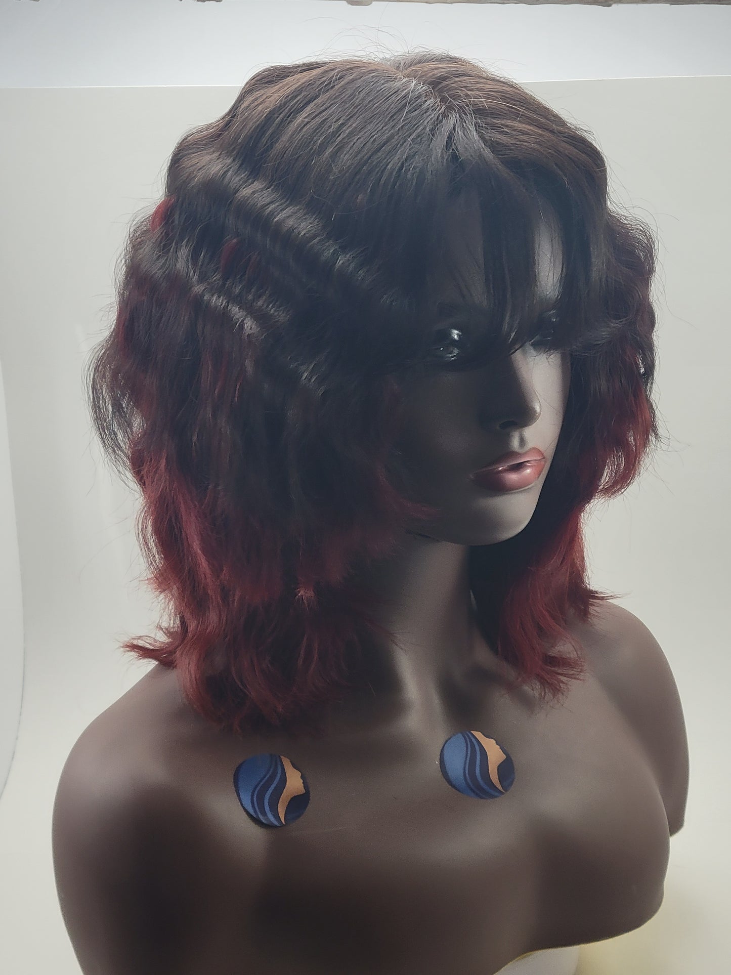 Matifa, 5x5 Closure Wig Straight Ombre Brunette Glueless Human Hair Wig 16-24 Inch